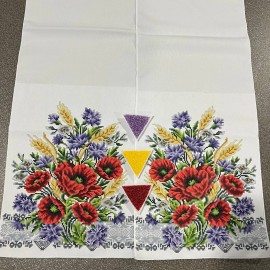 Рушник весільний з маками та волошками